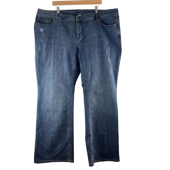 Old Navy Plus Jeans Blue Women 24 Modern Straight Distressing Button Flap Pocket - Picture 1 of 12